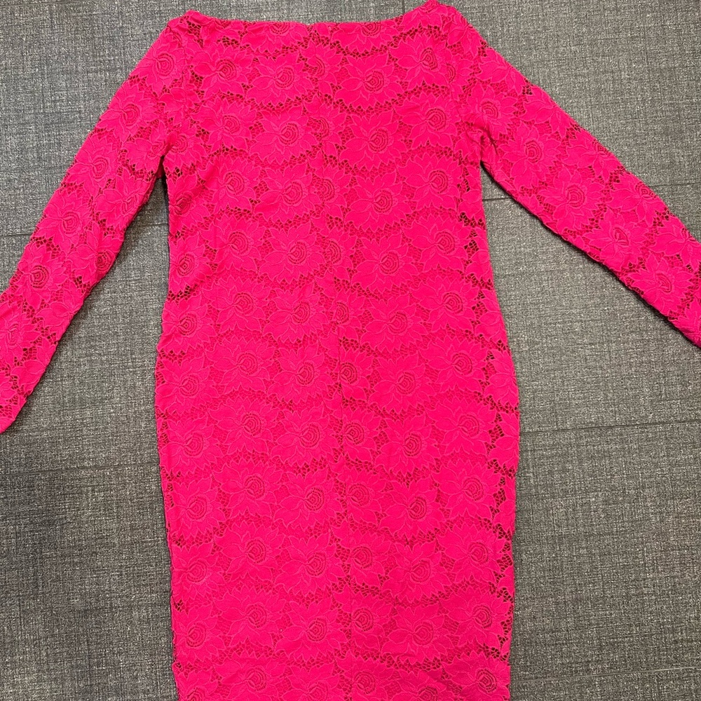 Ingrid and Isabel lace midi tailored maternity dress in pink size medium - Picture 7 of 10